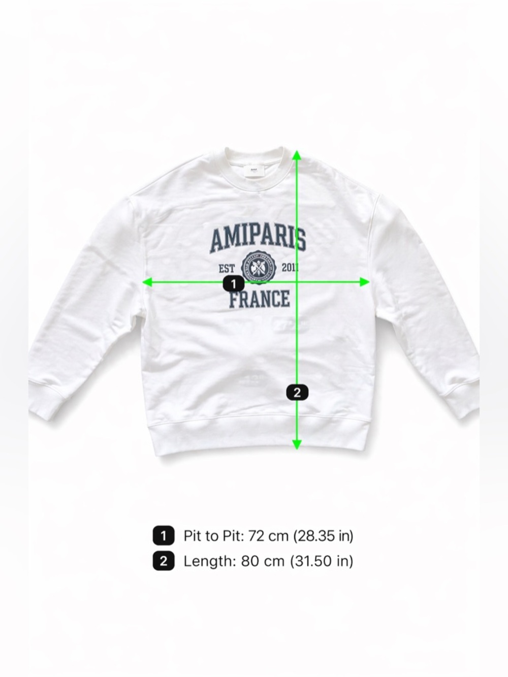 Ami Paris Logo Crewneck Sweatshirt, Unisex size XXXL - Picture 6 of 14